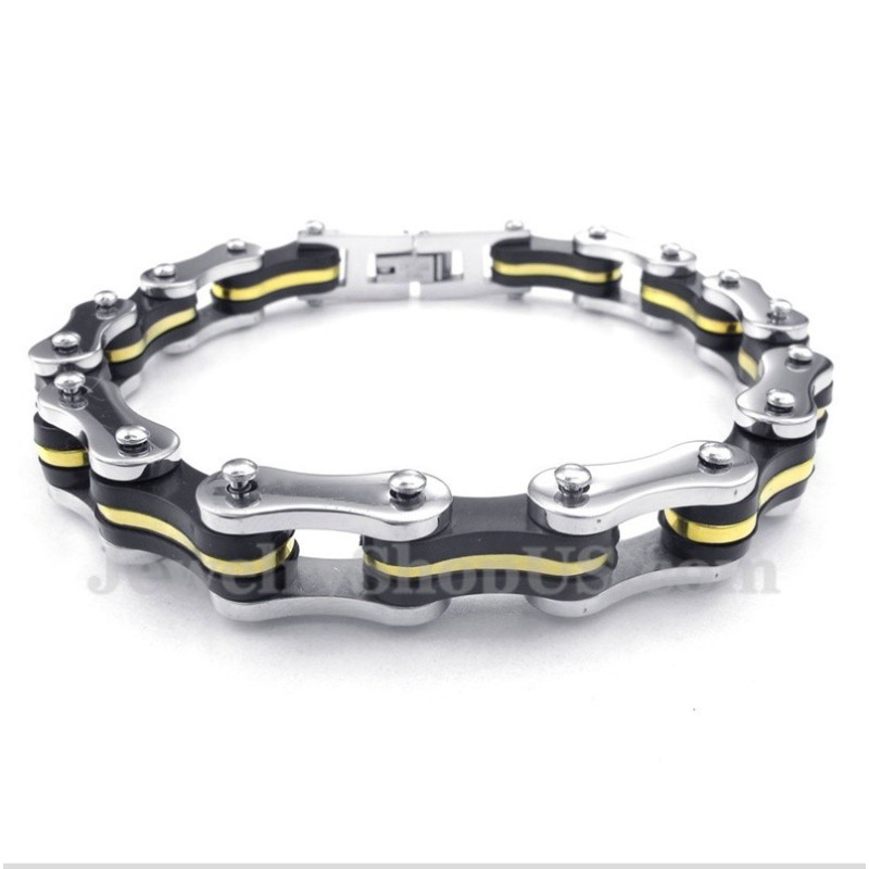 Herren-Titan-Fahrradketten-Gummiarmband Herren-Titan-Fahrradketten-Gummiarmband