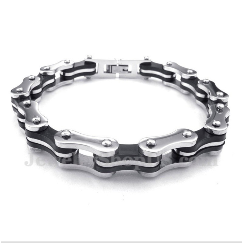 Herren-Titan-Fahrradketten-Gummiarmband Herren-Titan-Fahrradketten-Gummiarmband