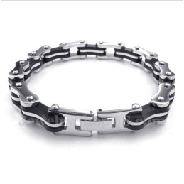 Herren-Titan-Fahrradketten-Gummiarmband