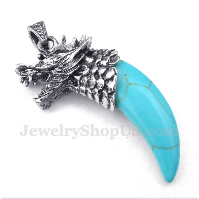 Herren Titan Türkis Wolfskopf Hörner Anhänger Mit Kostenloser Kette Herren Titan Türkis Wolfskopf Hörner Anhänger Mit Kostenloser Kette