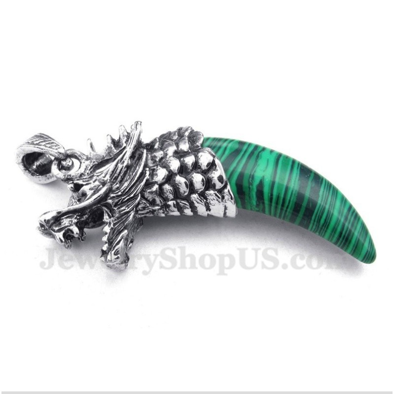 Herren Titan Malachit Wolfskopf Hörner Anhänger Mit Kostenloser Kette Herren Titan Malachit Wolfskopf Hörner Anhänger Mit Kostenloser Kette