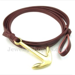 Herren Leder Anker Titan Armband