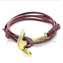 Herren Leder Anker Titan Armband