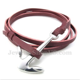 Herren Leder Anker Titan Armband
