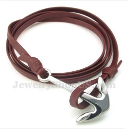 Herren Leder Anker Titan Armband