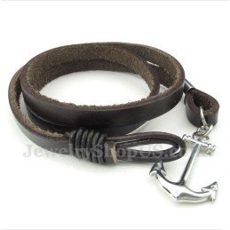 Herren Titan Leder Anker Armband