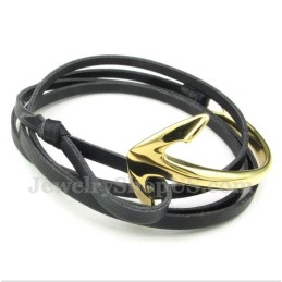Herren Titan Leder Anker Armband