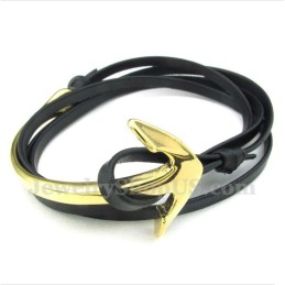 Herren Titan Leder Anker Armband