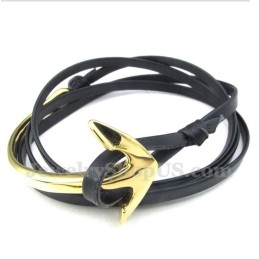 Herren Titan Leder Anker Armband