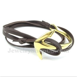 Herren Titan Leder Anker Armband