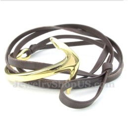 Herren Titan Leder Anker Armband
