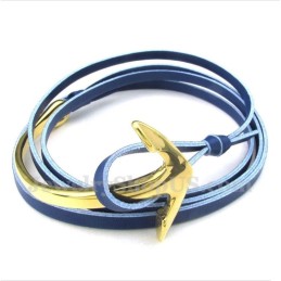 Herren Titan Leder Anker Armband