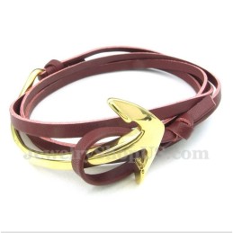 Herren Titan Leder Anker Armband