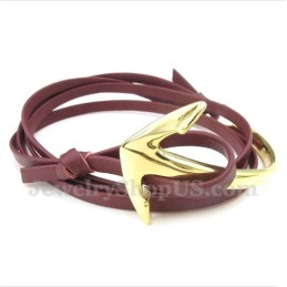 Herren Titan Leder Anker Armband