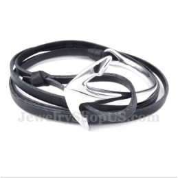 Herren Titan Leder Anker Armband