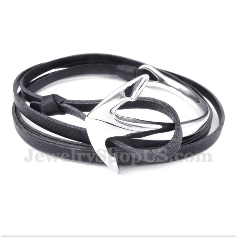 Herren Titan Leder Anker Armband Herren Titan Leder Anker Armband