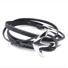Herren Titan Leder Anker Armband