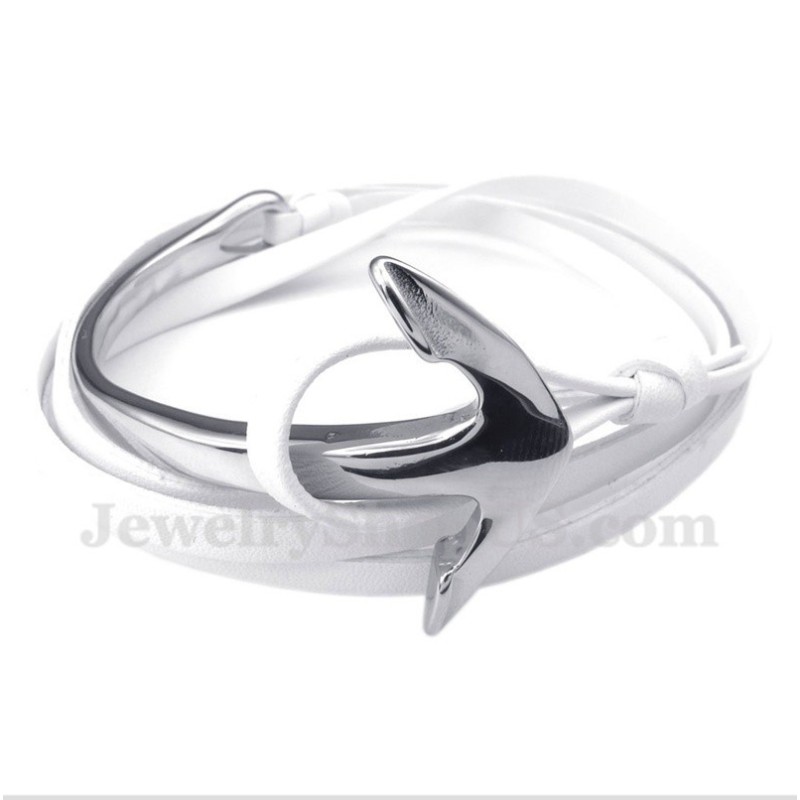 Herren Titan Leder Anker Armband Herren Titan Leder Anker Armband