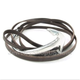 Herren Titan Leder Anker Armband