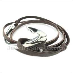 Herren Titan Leder Anker Armband