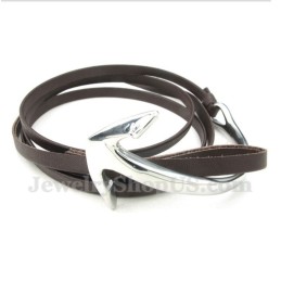 Herren Titan Leder Anker Armband