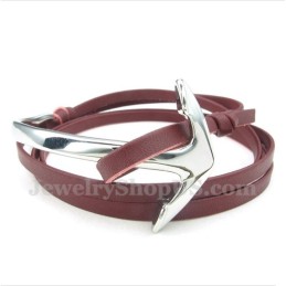 Herren Titan Leder Anker Armband