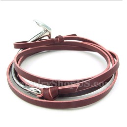 Herren Titan Leder Anker Armband