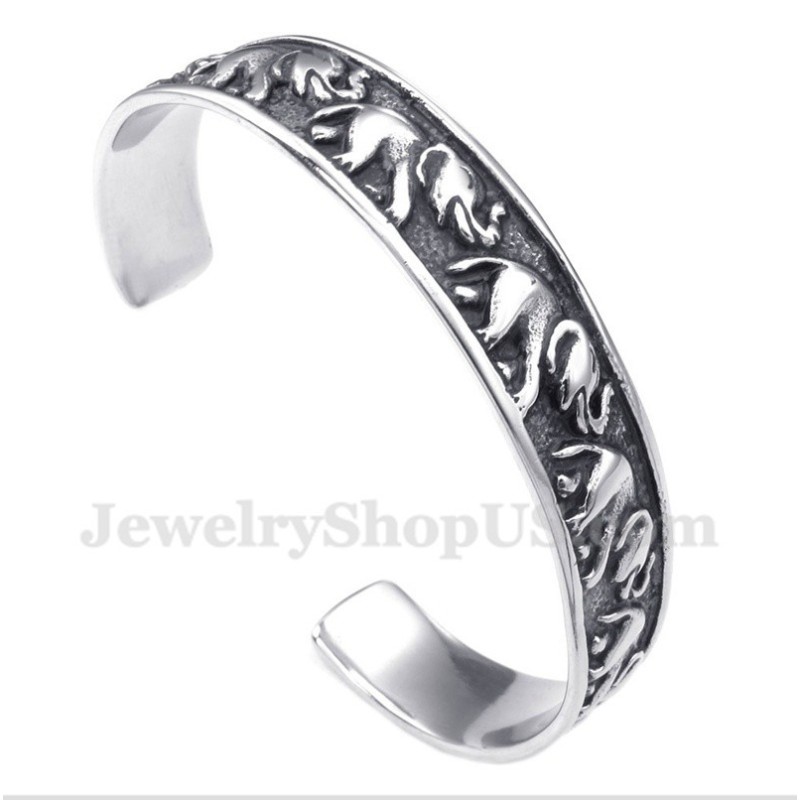 Herrenarmband Aus Titan Mit Elefantenmotiv Herrenarmband Aus Titan Mit Elefantenmotiv