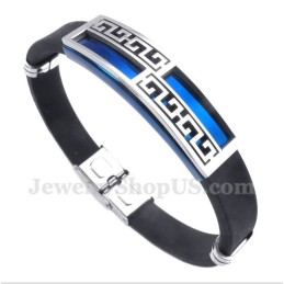 Herrenarmband Aus Titan Und Kautschuk In Blau