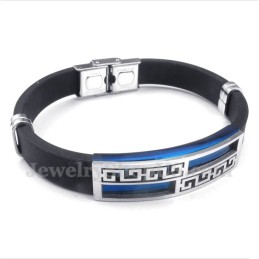 Herrenarmband Aus Titan Und Kautschuk In Blau