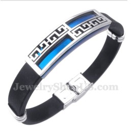 Herrenarmband Aus Titan Und Kautschuk In Blau
