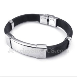 Herrenarmband Aus Titankautschuk Mit Griechischem Mäandermuster