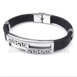 Herrenarmband Aus Titankautschuk Mit Griechischem Mäandermuster