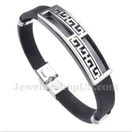 Herrenarmband Aus Titankautschuk Mit Griechischem Mäandermuster