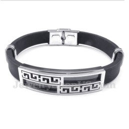 Herrenarmband Aus Titankautschuk Mit Griechischem Mäandermuster