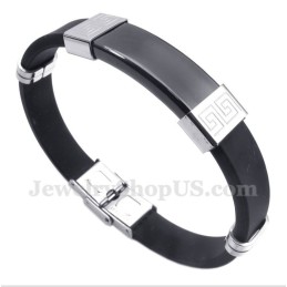 Herrenarmband Aus Titankautschuk Mit Griechischem Mäandermuster