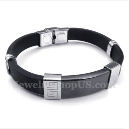 Herrenarmband Aus Titankautschuk Mit Griechischem Mäandermuster
