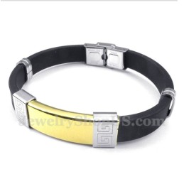 Herrenarmband Aus Titankautschuk Mit Griechischem Mäandermuster