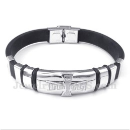 Herrenarmband Aus Titankautschuk Mit Griechischem Mäandermuster