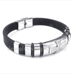 Herrenarmband Aus Titankautschuk Mit Griechischem Mäandermuster