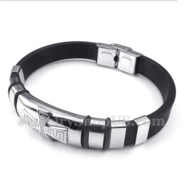 Herrenarmband Aus Titankautschuk Mit Griechischem Mäandermuster