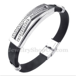 Herrenarmband Aus Titankautschuk Mit Griechischem Mäandermuster
