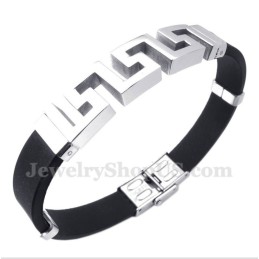 Herrenarmband Aus Titankautschuk Mit Griechischem Mäandermuster