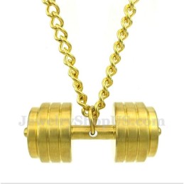 Herren-Hantelanhänger Aus Goldenem Titan Mit Kostenloser Kette