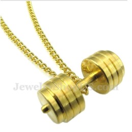 Herren-Hantelanhänger Aus Goldenem Titan Mit Kostenloser Kette