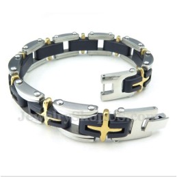 Herren-Kreuzarmband Aus Titan Und Gold