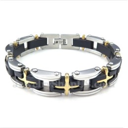 Herren-Kreuzarmband Aus Titan Und Gold