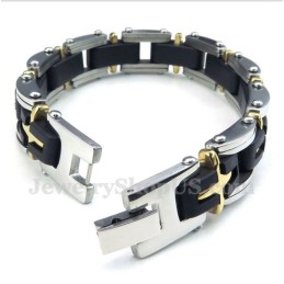 Herren-Kreuzarmband Aus Titan Und Gold