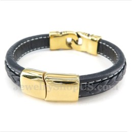 Herrenarmband Aus Titan Und Vergoldetem Leder