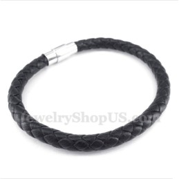 Schwarzes Lederarmband Für Herren